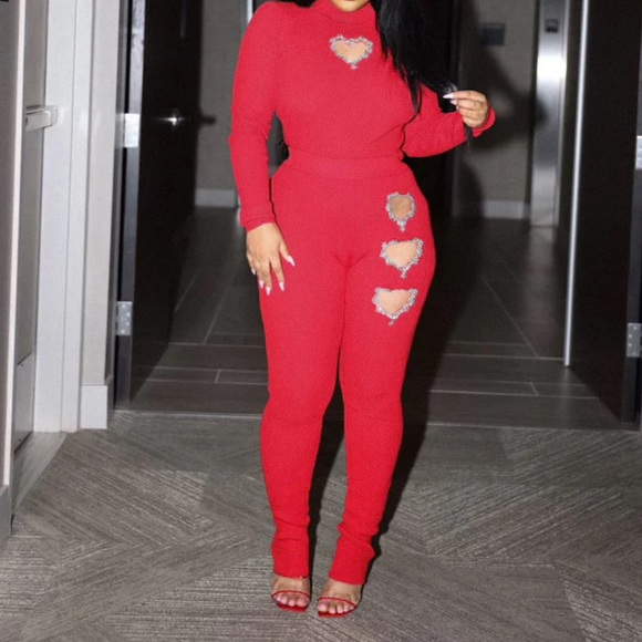 Red Heart Pants Set - Picture 3 of 4